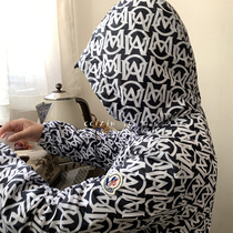 2021 New early autumn small color double-layer windbreaker boy hooded small jacket long sleeve print jacket