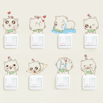 Cute cat cute stickers cartoon personality creative switch stickers socket home wall stickers self-adhesive decorations modern simple