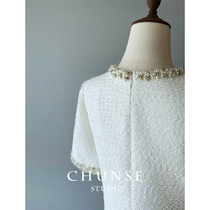 Seiko nail beads early autumn new womens high sense tweed celebrity small fragrant style dress vest
