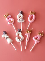 Birthday cake with digital little candle princess 18-year-old happy Net red ins creative hat children decoration ornaments