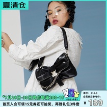(2021 early summer new product)Lola original bow fluid black shoulder portable crossbody armpit bag