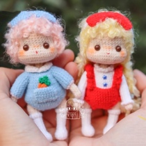 (629)Crochet illustration small cute childlike flowers and Mimi illustration Handmade wool DIY doll illustration