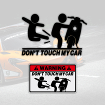 Dont touch me Car stickers Electric bottle motorcycle scooter body warning creative personality text reflective waterproof stickers