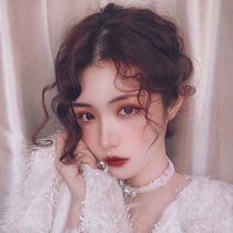 Wool roll bangs wig Real hair needle replacement Corn hot split real hair Head cover white hair