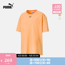 PUMA Puma official new womens loose printed short sleeve round neck T-shirt BOXY 530607