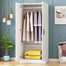 Wardrobe modern simple adult hanging wardrobe wooden bedroom rental room multifunctional balcony Locker bag installation