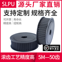 Synchronous pulley 5M-50 tooth 1:2:4 speed ratio set drive industrial pulley Carbon steel aluminum spot synchronous wheel