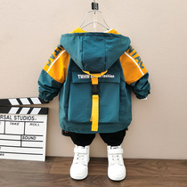 Boy coat plus velvet thickened autumn and winter clothes 2021 new childrens foreign style Spring and Autumn Children Baby Parker clothes tide