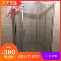 Sichuan Chengdu custom glass shower room partition Tempered jade sand glass shower partition bathroom partition