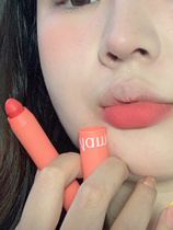 Fluorescent tender girl color really good-looking dream makeup Crayon Lipstick 06 Korean coral peach orange pink white skin happy color