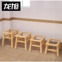 Elderly toilet stool sick toilet chair Solid wood pregnant woman non-slip basin Adult disabled toilet month squat large folding