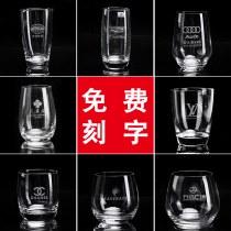 Glass custom water Cup printing logo Printing transparent gift cup beer cup lettering custom advertising Cup Tea Cup