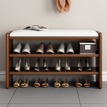Nordic Solid Wood Changing Shoes Stool Home Doorway Shoe Rack AA Grade Walnuts Wood Wearing Shoes Stool Sofas Bench in the door whole Footwear Cabinet