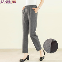 Middle-aged mother autumn casual straight pants spring and autumn Joker straight pants middle-aged and elderly womens foreign ankle-length pants