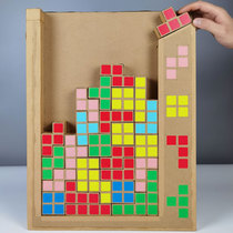 Childrens handmade Tetris puzzle diy kindergarten big class puzzle area game cardboard homemade teaching toy