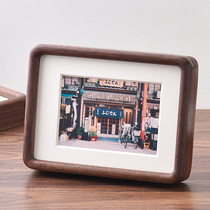 Solid wood mortise and tenon rounded photo frame table 6 inch 7 8 10 inch A4 flush photo frame made of black walnut teak
