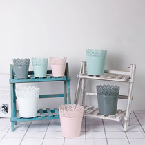 Pastoral round hollow thickened tin bucket flower bucket festival wedding props flower pot iron bucket flower bucket flower bucket