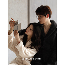 Beyan Coral Suede Lovers Pyjamas Woman Autumn Winter Cute Sexy Sleeping Robe Big Code Mens Thickened Warm Family Clothes