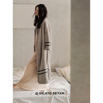 Beryan coral suede pyjamas winter thickened with velvety female mid-length style sleeping robe loose and large code female winter warm housekeeping home