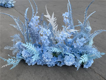New popular ocean blue wedding road flower champagne color wedding silk flower ornaments Sky Blue Series decoration