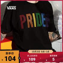 (National Day) Vans Vans official Black Rainbow print men and women couples short sleeve trend T-shirt