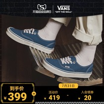 (Brand day)Vans official navy blue classic mens and womens shoes Authentic low-top canvas shoes