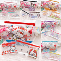  Spot Japan sanrio Sanrio transparent PVC stationery makeup mask sundries zipper storage bag double-sided