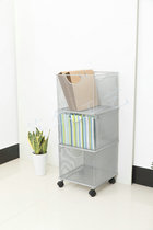 Handle adhesive hook file storage basket European and American simple fashion metal grid creative j Home Office storage finishing