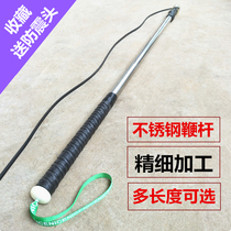 Stainless steel whip rod Middle-aged and elderly adult fitness gyro whip rod Wooden carbon whip rod pumping accessories shockproof head