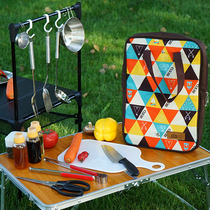 New outdoor cooking utensils five sets camping barbecue stainless steel knives cutting board picnic bags tableware simple kitchenware