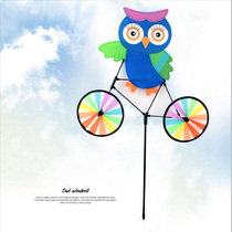 Outdoor Windmill Cycling Owl Windmill Creative Childrens Toys Creative Courtyard Camping Christmas Decoration