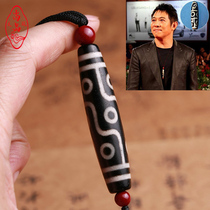 Tibet Nine Eye Celestial Beads Pendant Necklace Pendant Taiwan to Pure Black and White Natural Manau Old Mine Men and Women Hidden Genuine Products
