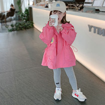 Childrens clothing 2021 new girls autumn coat baby long windbreaker childrens princess coat spring and autumn English style