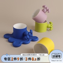 Beihanmei ceramic coffee cup ins water cup Teacup set Office household cup and saucer Exquisite personality mug