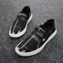 Breathable Plaid Plaid Shoes Joker 2020 Spring New Mens Shoes Korean Casual One Pedal Lazy Loafers