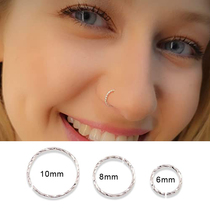 S925 Small silver nose nasal nose and flower small earrings silver ornament fine perforation of personality lip ring