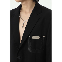  PeopleStyle collar bag torn unique design suit Metal patch jacket Casual loose all-match style