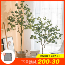 Nordic ins wind simulation green plant potted eucalyptus large fake plant ornaments indoor home Net red decoration