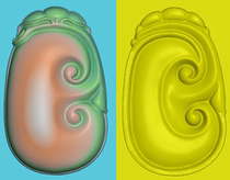 New Fubean finely carved double-sided jade sculpted relief map Ruyi computer carved grayscale Tuanyu Guanyin leaves Ruyi 556