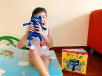 Out products European and American children plop Pete cat Pete the cat Mao suede toy Doll Cute Kitty Doll