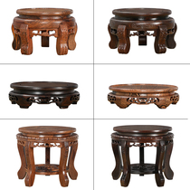 Redwood bonsai stone head ornaments base round vase flower rack fish tank Buddha statue solid wood load-bearing large base bracket