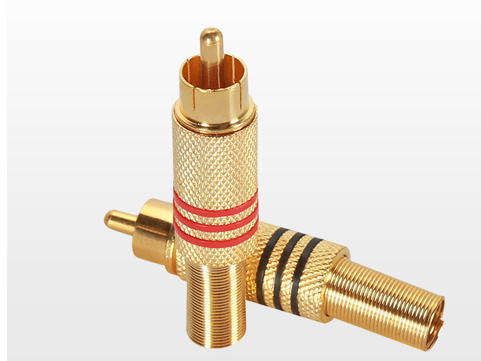 莲花音频视频焊接头 镀金端子 rca接线头 莲花插头 av视频头 免焊