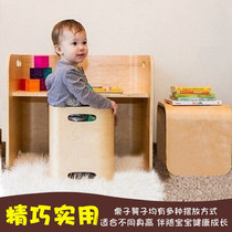Childrens table and chair set solid wood kindergarten desk home baby eating learning table drawing toy writing table