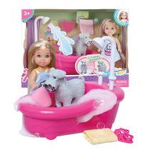 Genuine An Qiqi princess doll simulation 3-7 years old Princess bathroom set gift box Childrens House toys
