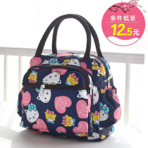 Large bento bag waterproof Oxford canvas bag portable cloth bag Hand carry Mommy female bag with rice Lunch bag Lunch box bag