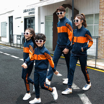 South Korean fashion pro-child clothing 2021 new autumn and winter splicing sports suit a family of three families with a fashion boom