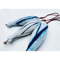 Blue continued Bai ancient method tie dyeing blue dye small fish pendant bag pendant key chain natural plant dyeing