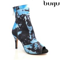 burju-Shabina tie-dyed blue socks short boots high heels jazz dance boots Latin dance shoes