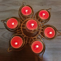 Crisp oil lamp hanger round seven seven star lamps Baolian flowers 7-grain alloy lamp holder Fotang temple Daoist for lamp