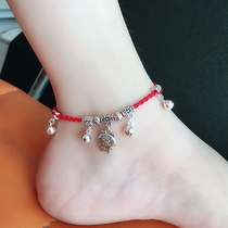 This year of life 12 zodiac red rope bell anklet men and women student forest bracelet Korean version of simple fashion foot rope